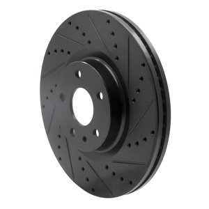 Ford Fusion Brake Rotor (1) - Front Right - R1 Concepts - Drilled & Slotted - Black - `13-`20